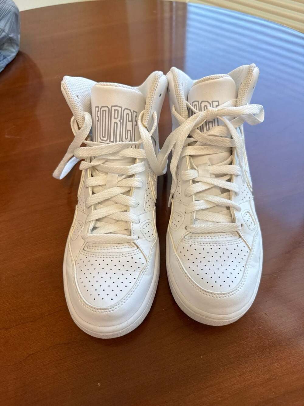 Nike Son of Force Mid GS White Gum Sneakers Size 5.5Y